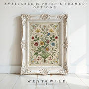 The Vintage Floral Wall Art – Botanical Wall Prints features colorful wildflowers and is offered as both a print and framed floral painting. Enjoy archival quality with every piece in the West & Wild Art collection.