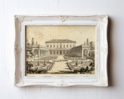 The Italian Villa Art Print features a vintage architectural garden courtyard, framed in wood or metal from the West & Wild Art Archive. Archival quality ensures lasting beauty for this elegant vintage art print and framed wall decor.