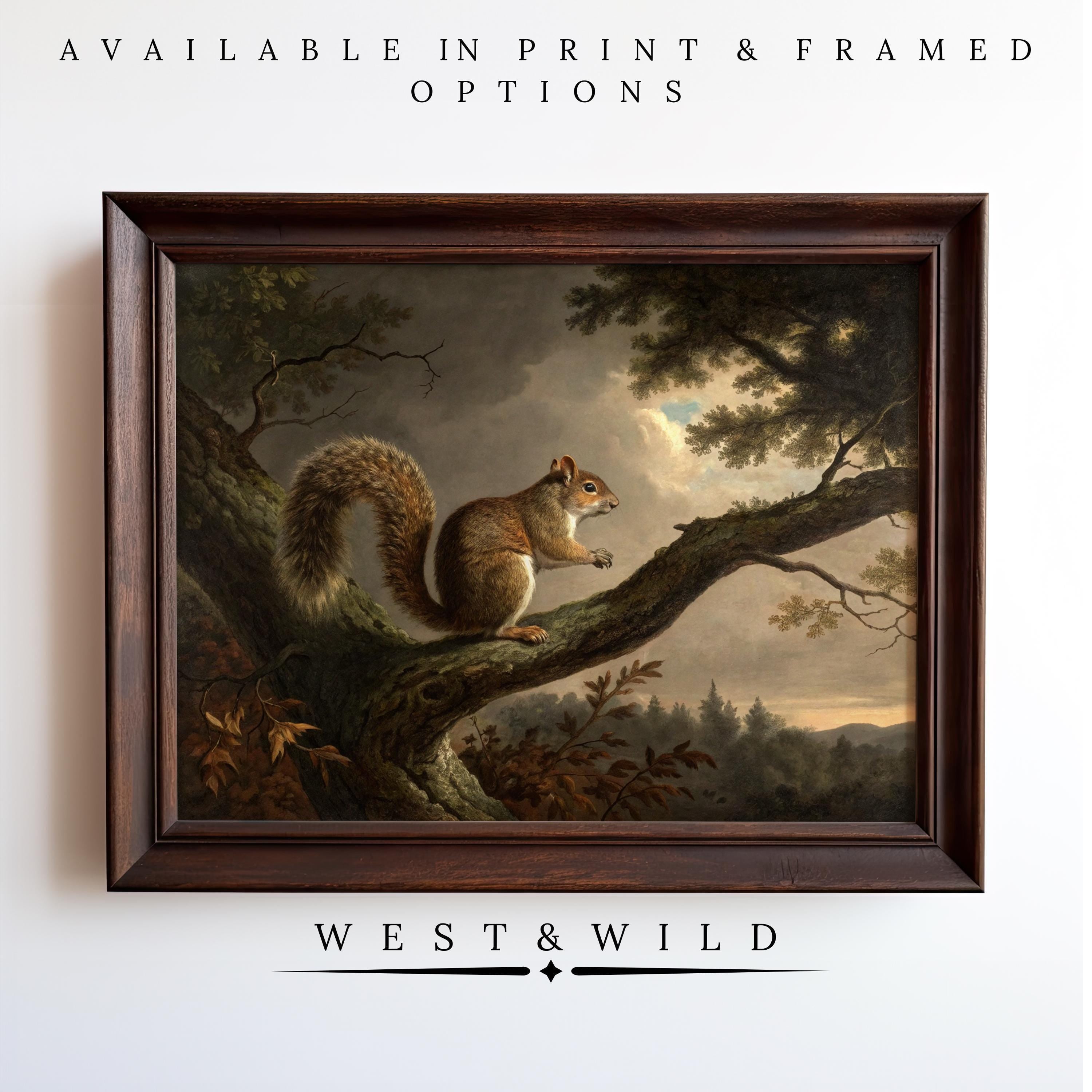 Vintage Squirrel Painting