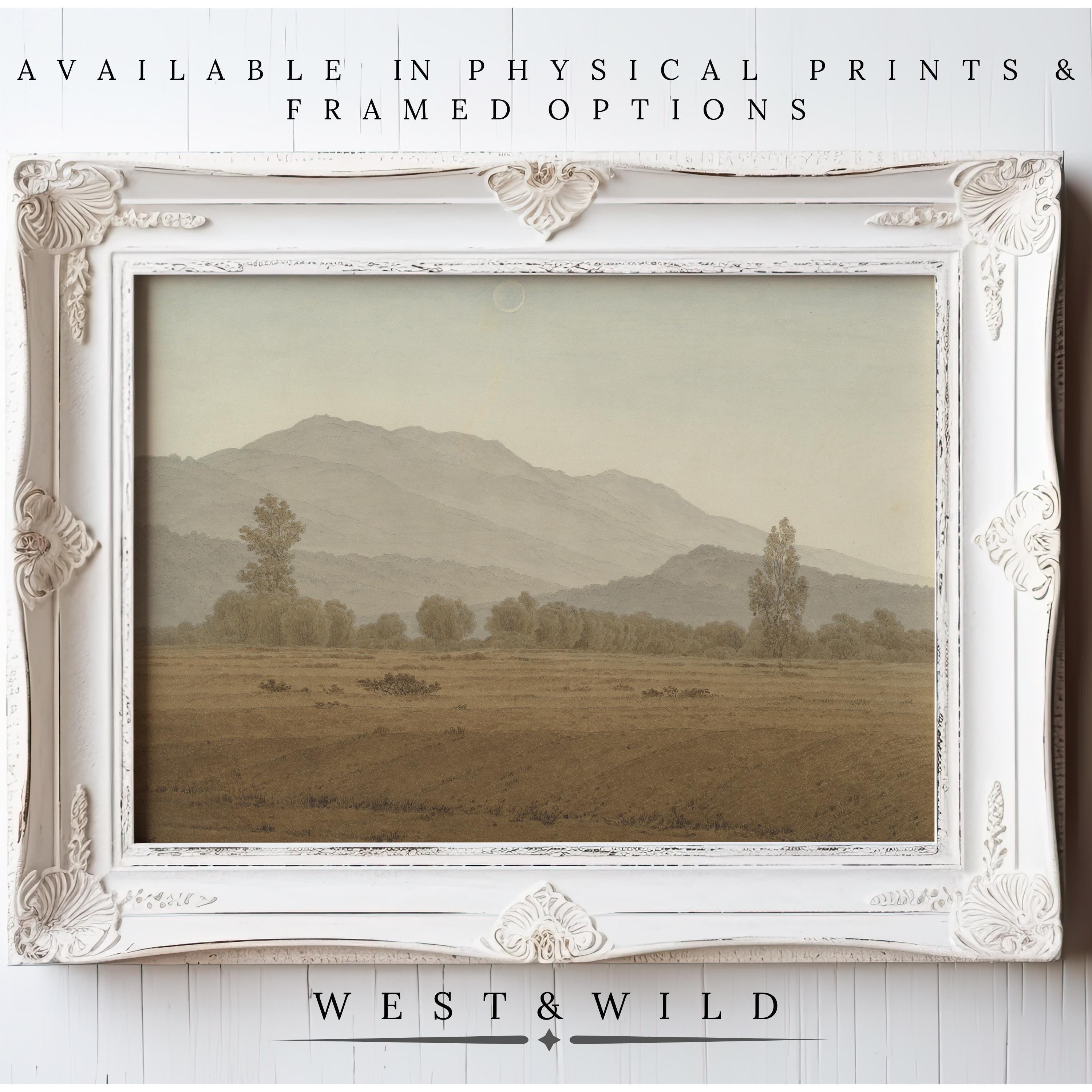 Vintage Landscape Painting 19th Century | Rustic Wall Decor