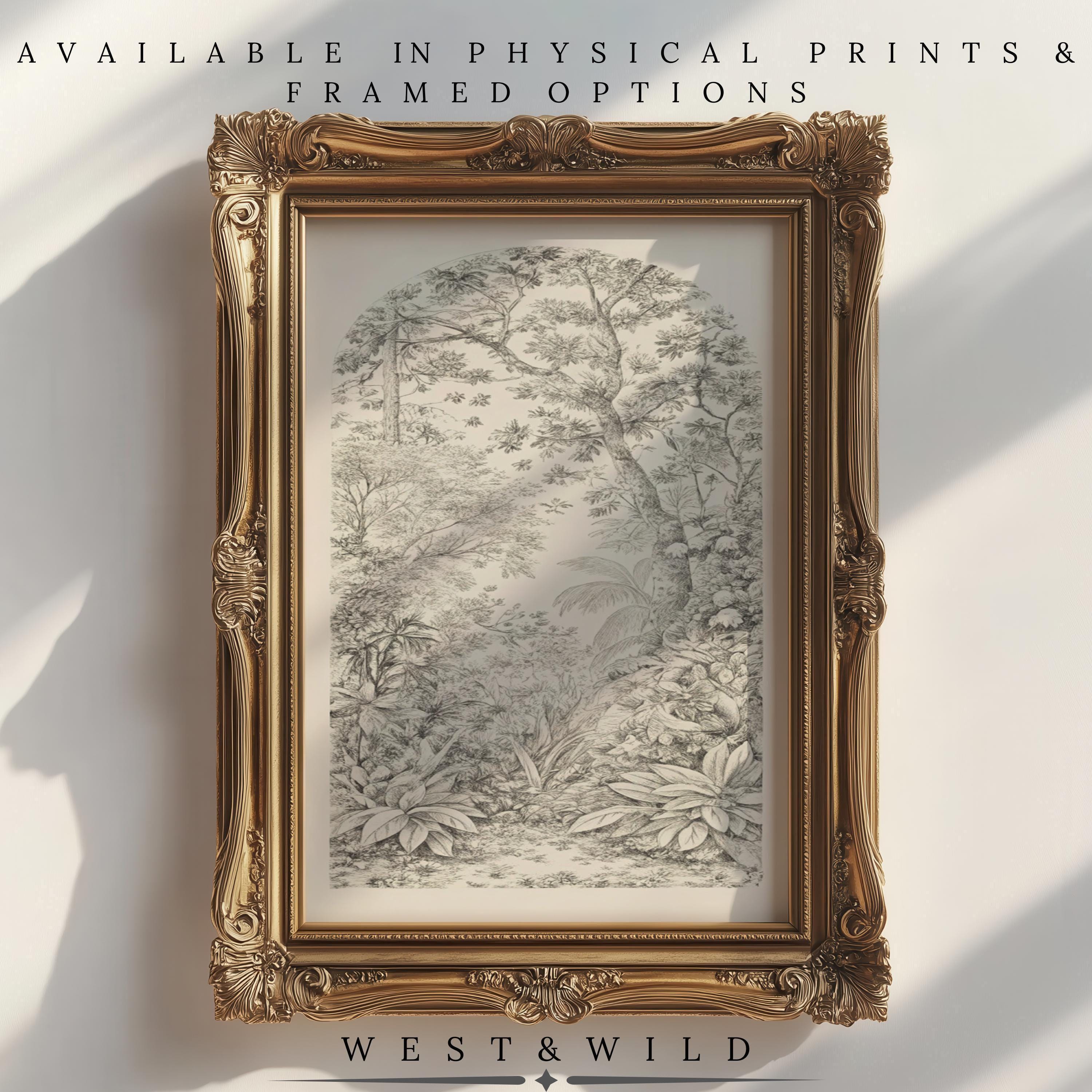 Woodland Botanical Wall Art – Vintage Forest Print | Framed Nature Decor With Real Glass Front - Vintage Art Prints & Framed Art