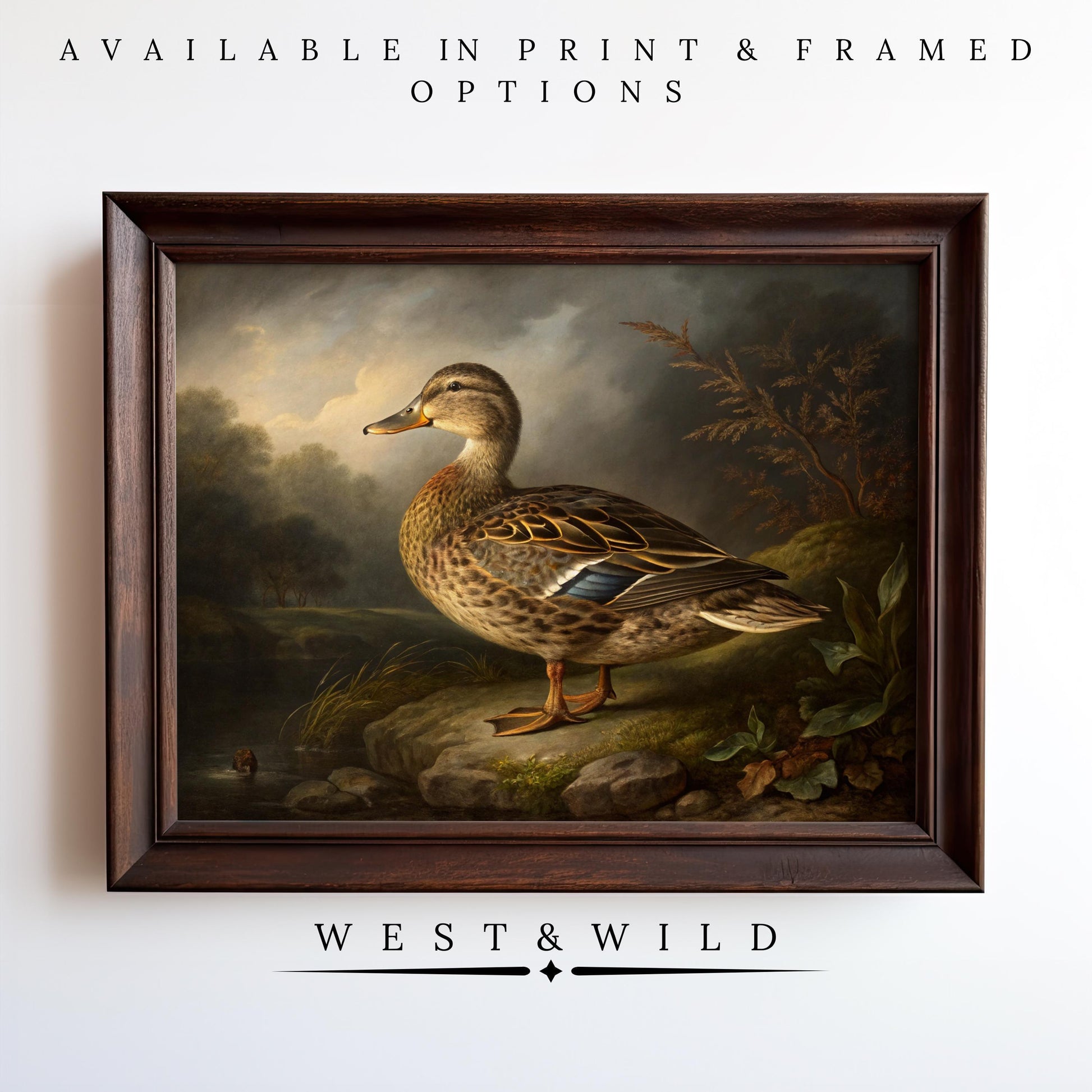 Vintage Duck Painting Print